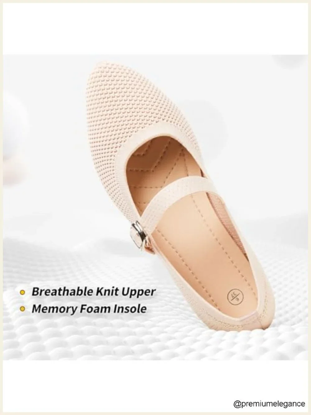 Women's Mesh Ballet Flats with Buckle Strap, Foldable Travel Dress Shoes